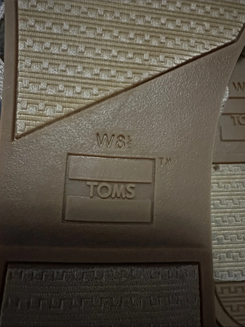Toms Taupe and Cream Woven Strap Sandals